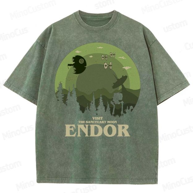 Star Wars Endor Moon Graphic Washed T-Shirt 
