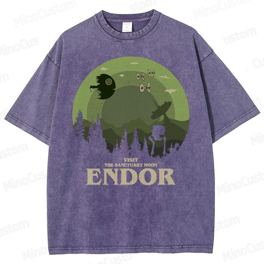 Star Wars Endor Moon Graphic Washed T-Shirt 