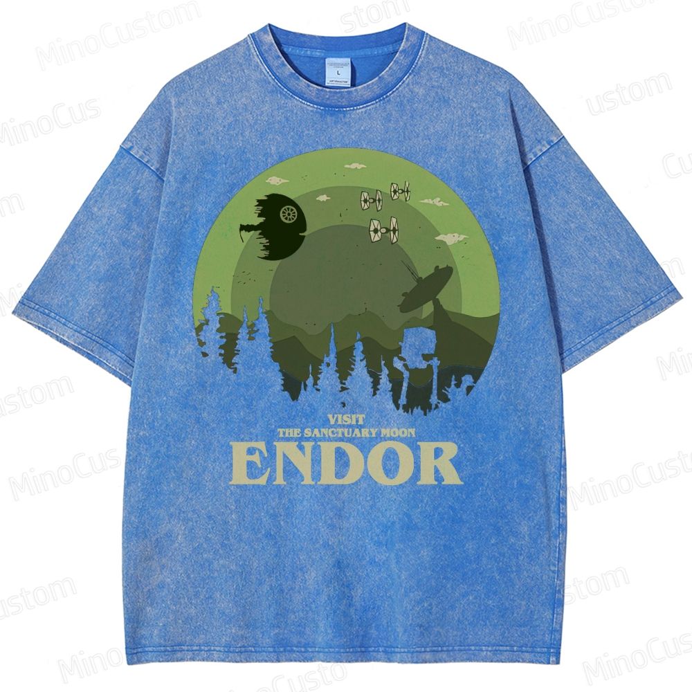 Star Wars Endor Moon Graphic Washed T-Shirt 