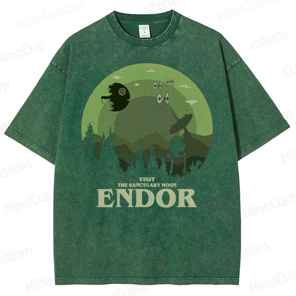 Star Wars Endor Moon Graphic Washed T-Shirt 