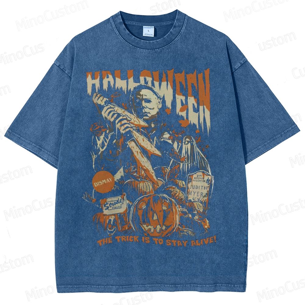 Vintage Michael Myers Halloween  Washed T-Shirt 