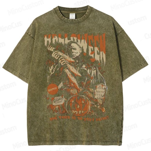 Vintage Michael Myers Halloween  Washed T-Shirt 