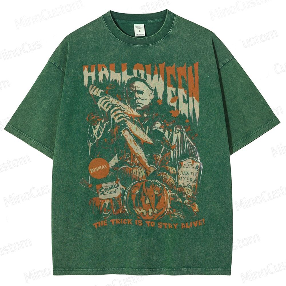 Vintage Michael Myers Halloween  Washed T-Shirt 