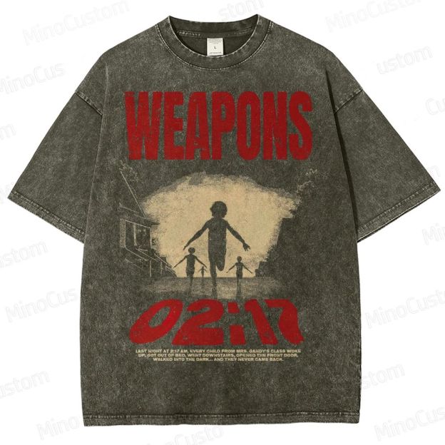 Weapons 02:17 Horror Graphic Washed T-Shirt