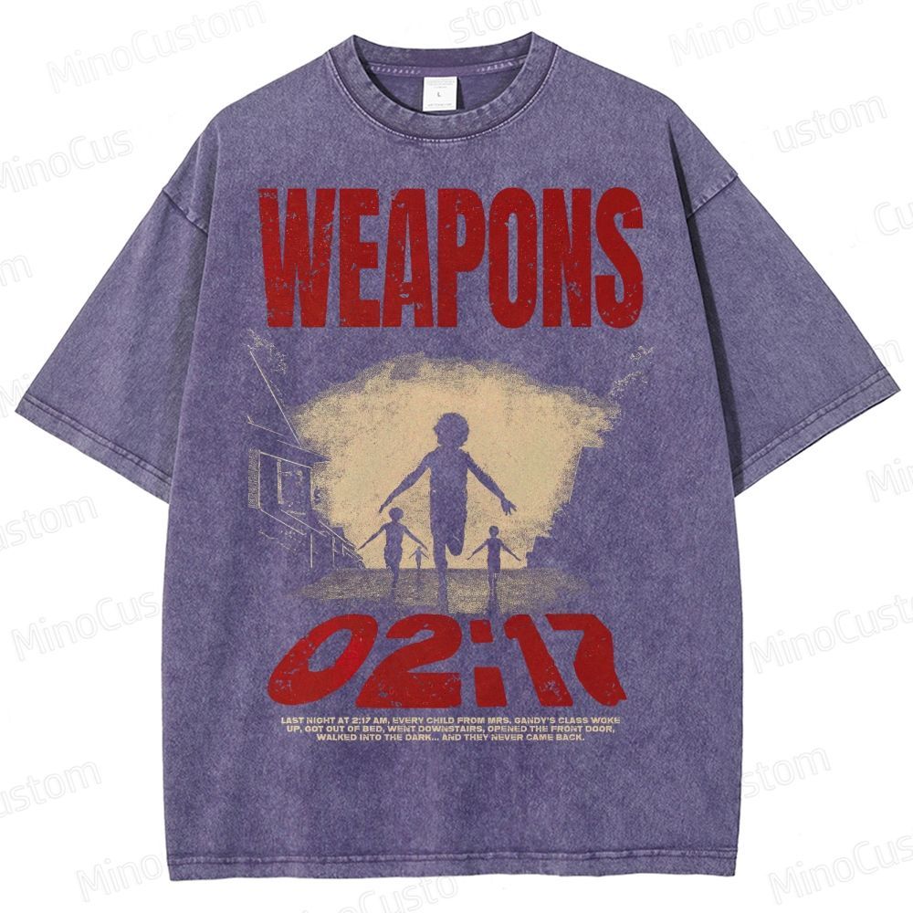 Weapons 02:17 Horror Graphic Washed T-Shirt