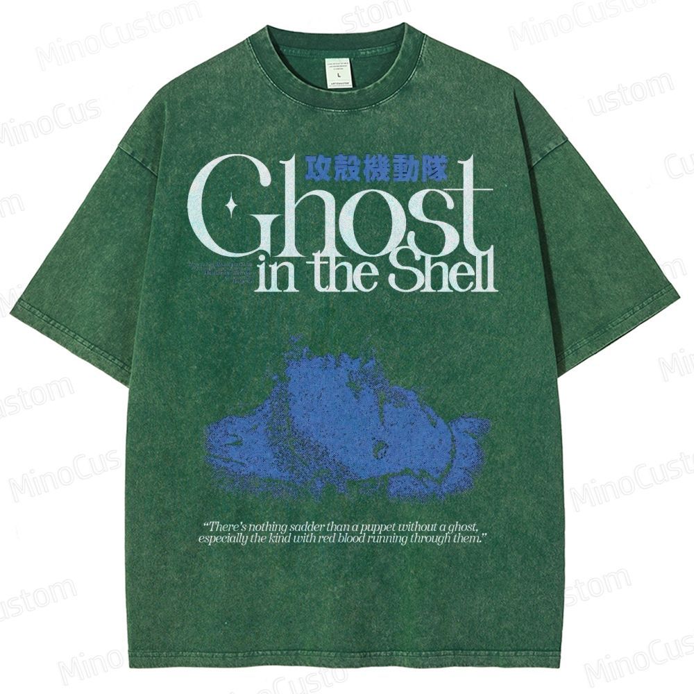Ghost in the Shell Cyberpunk Graphic Washed T-Shirt 