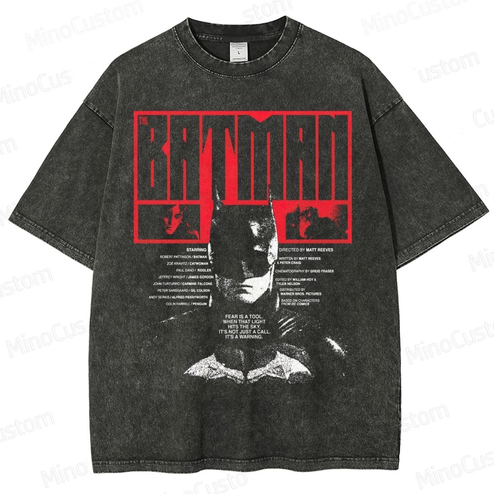 The Batman Movie Poster Graphic Washed T-Shirt 