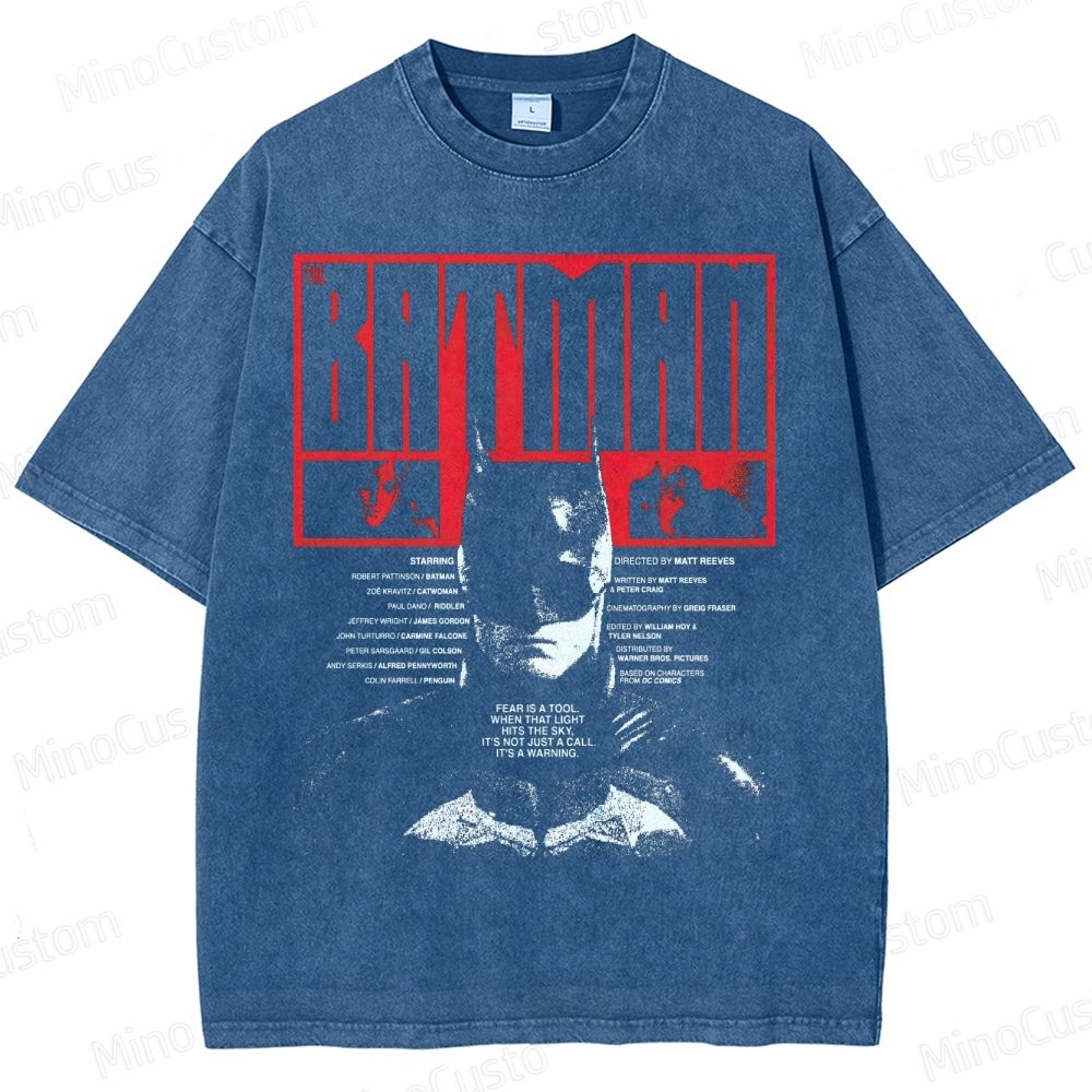 The Batman Movie Poster Graphic Washed T-Shirt 