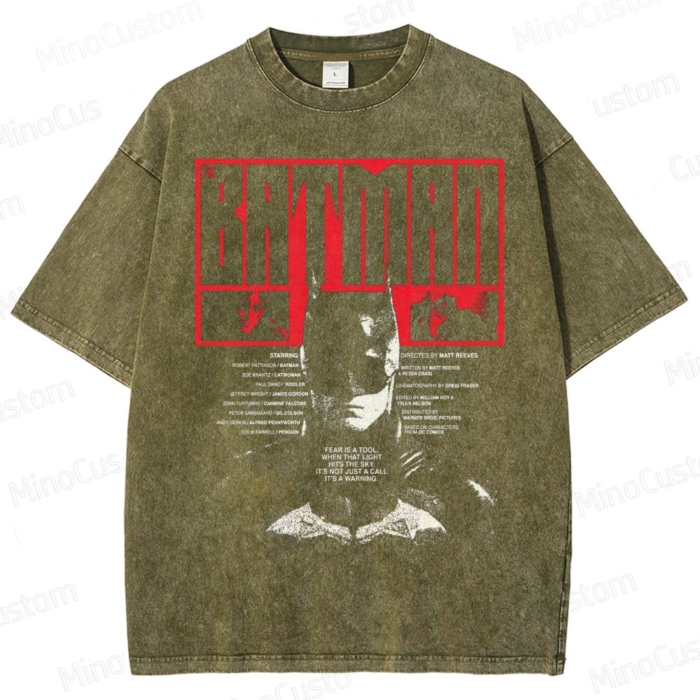 The Batman Movie Poster Graphic Washed T-Shirt 