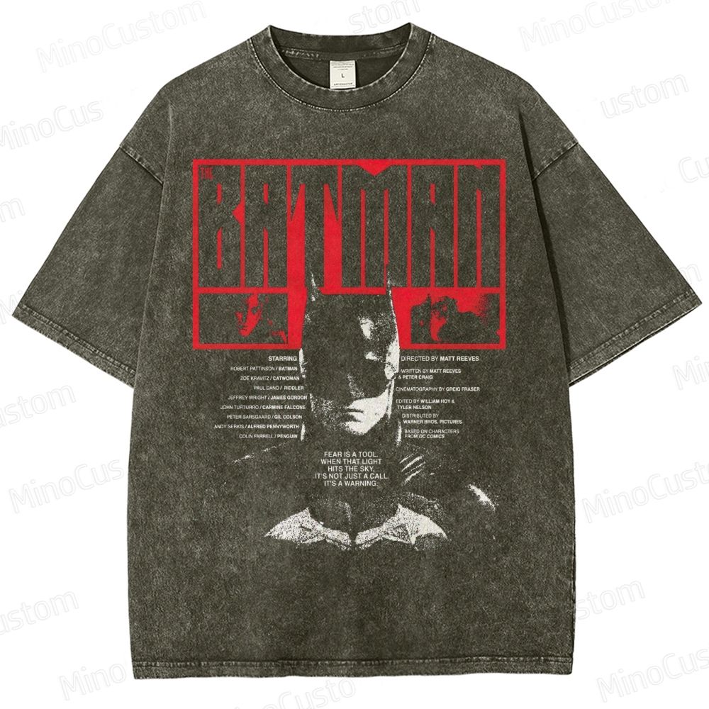 The Batman Movie Poster Graphic Washed T-Shirt 