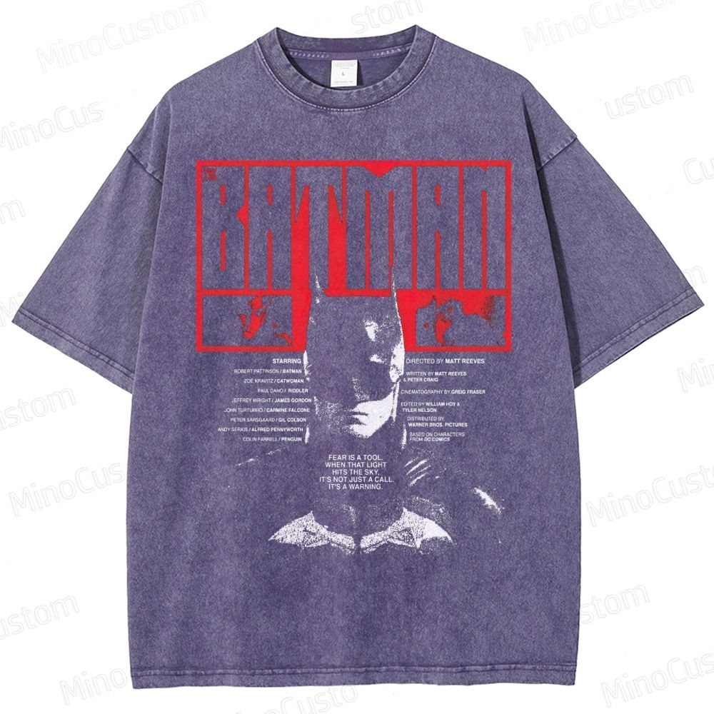 The Batman Movie Poster Graphic Washed T-Shirt 
