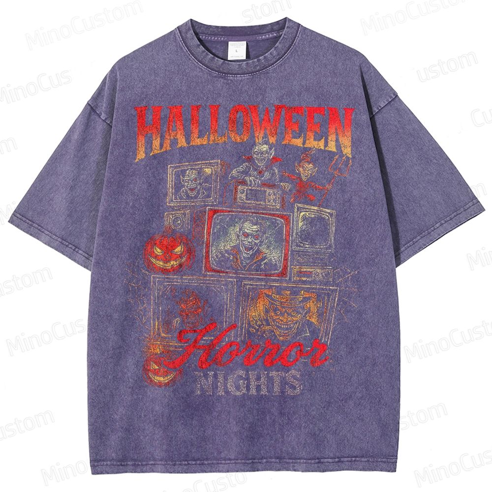 Vintage Halloween Horror Nights Graphic Washed T-Shirt