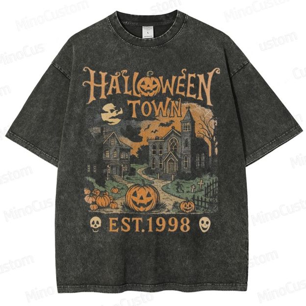 Halloweentown Est 1998 Vintage 90s Style Graphic Washed T-Shirt 