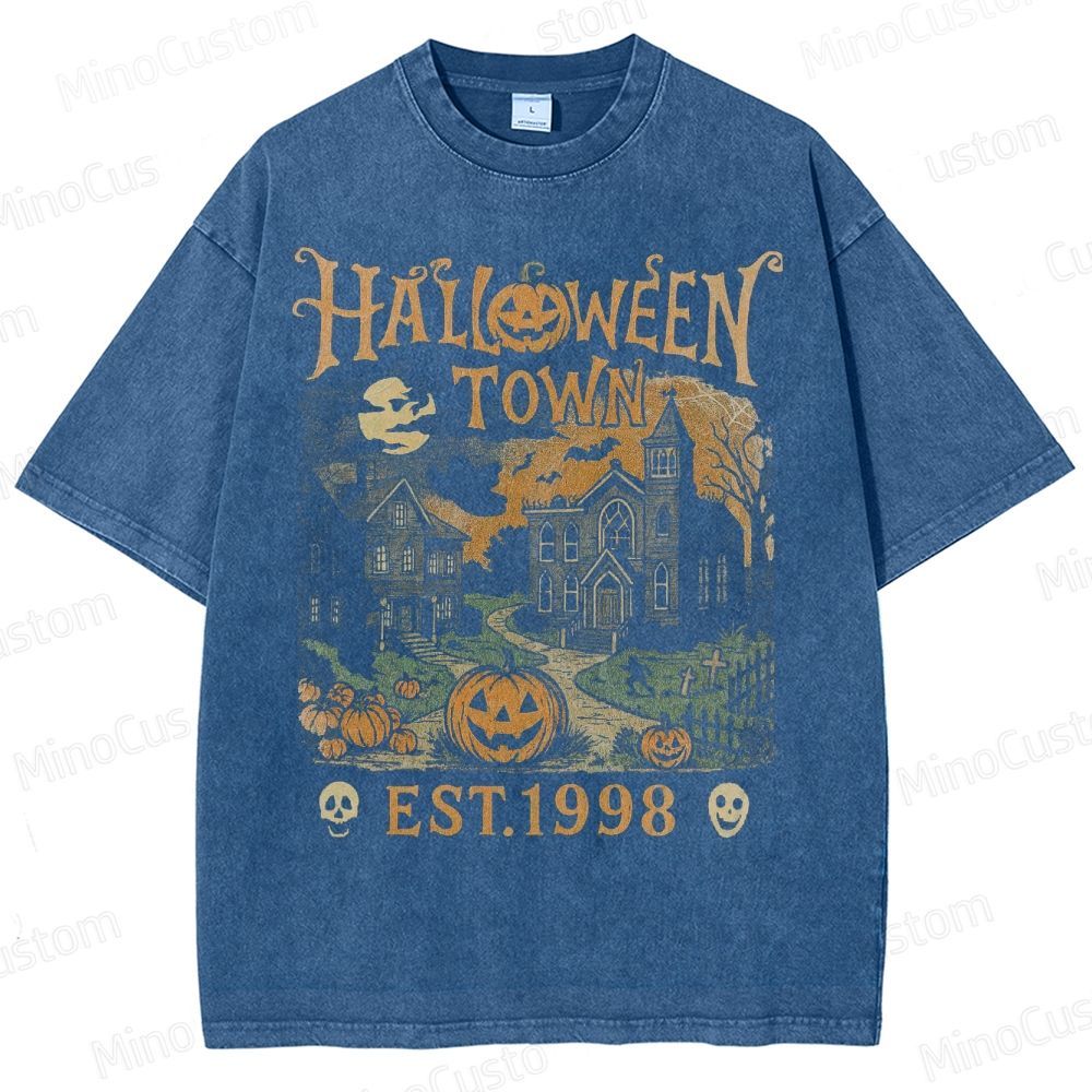 Halloweentown Est 1998 Vintage 90s Style Graphic Washed T-Shirt 