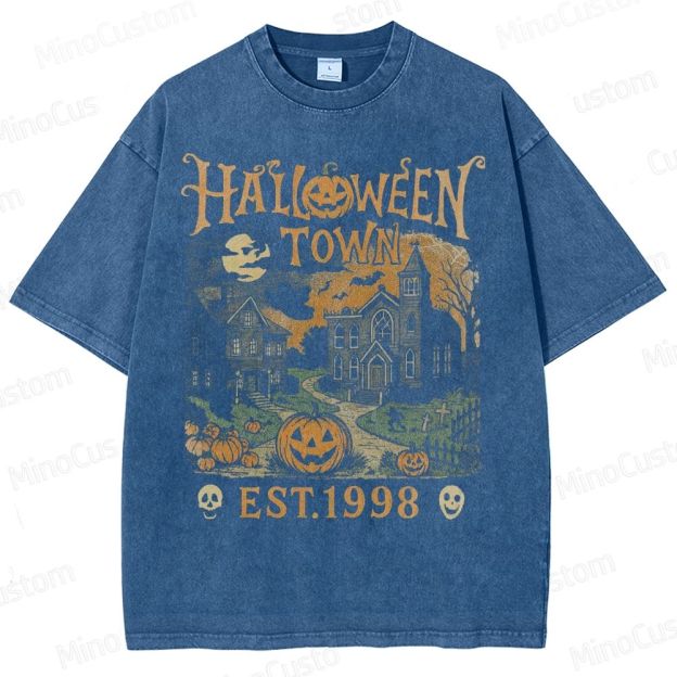 Halloweentown Est 1998 Vintage 90s Style Graphic Washed T-Shirt 
