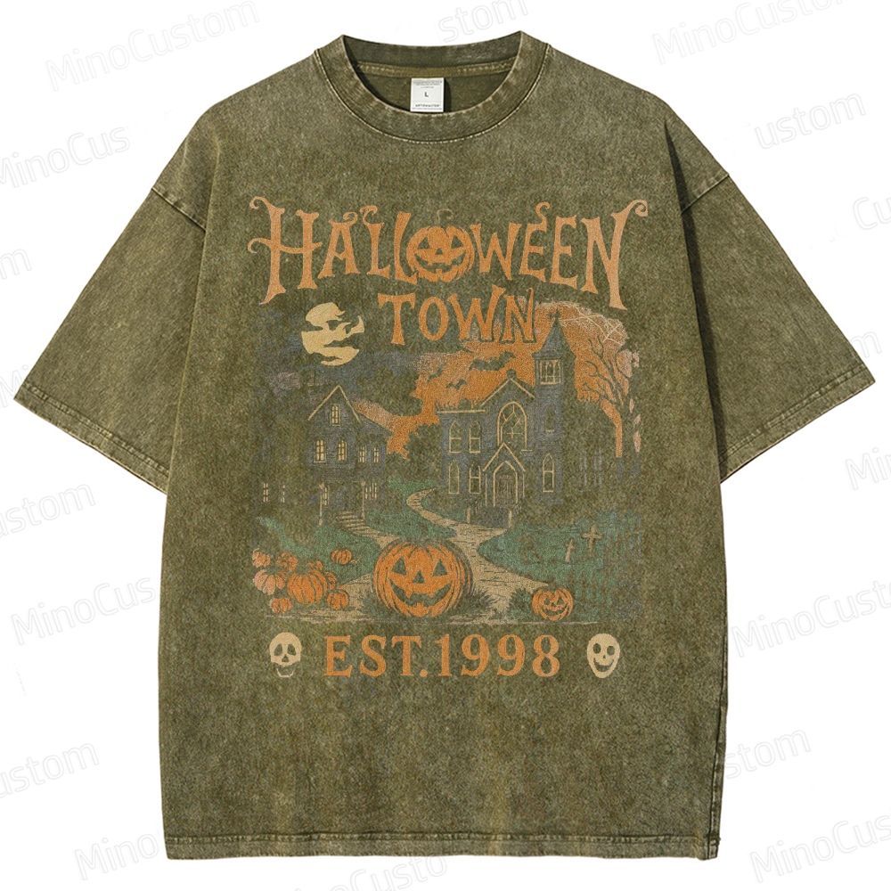 Halloweentown Est 1998 Vintage 90s Style Graphic Washed T-Shirt 