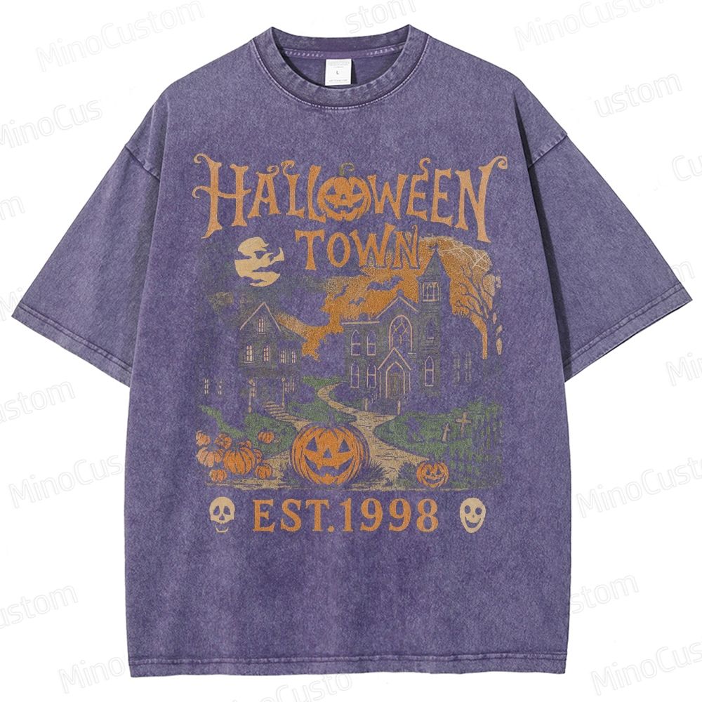 Halloweentown Est 1998 Vintage 90s Style Graphic Washed T-Shirt 