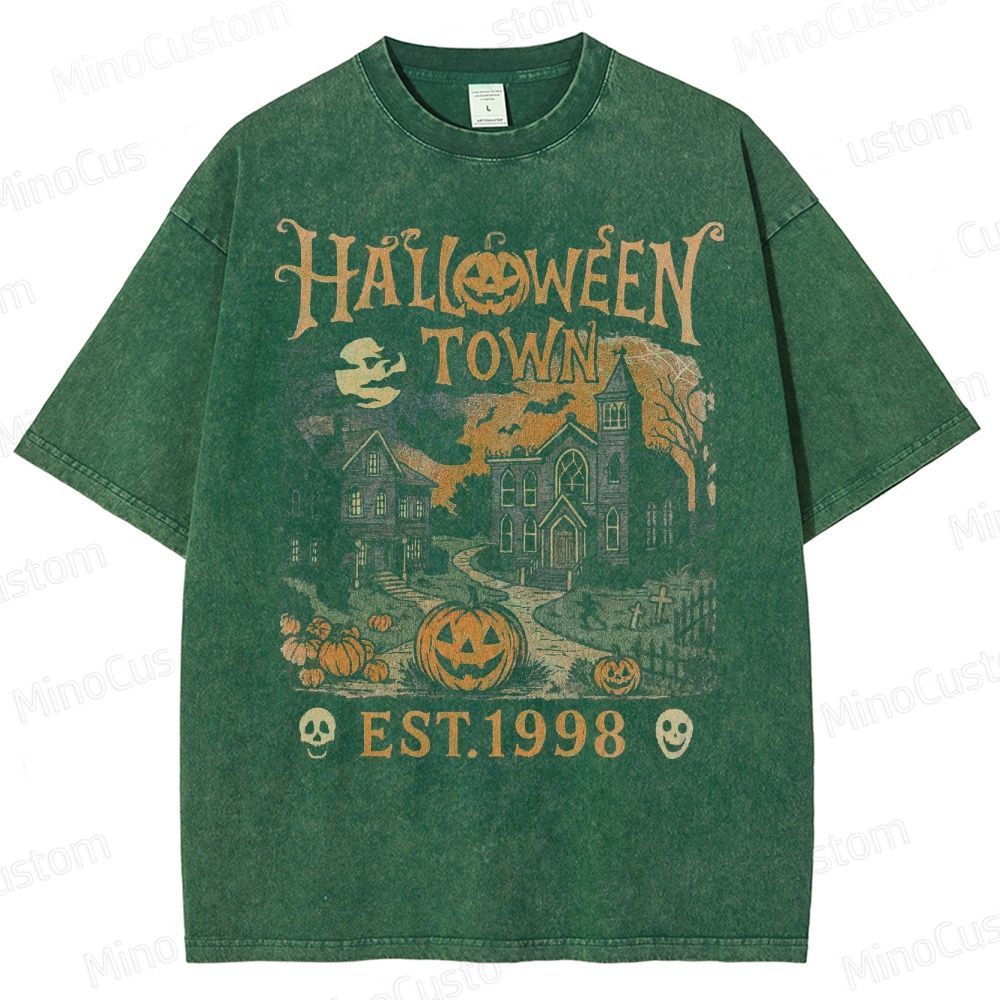 Halloweentown Est 1998 Vintage 90s Style Graphic Washed T-Shirt 