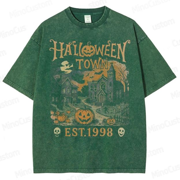 Halloweentown Est 1998 Vintage 90s Style Graphic Washed T-Shirt 
