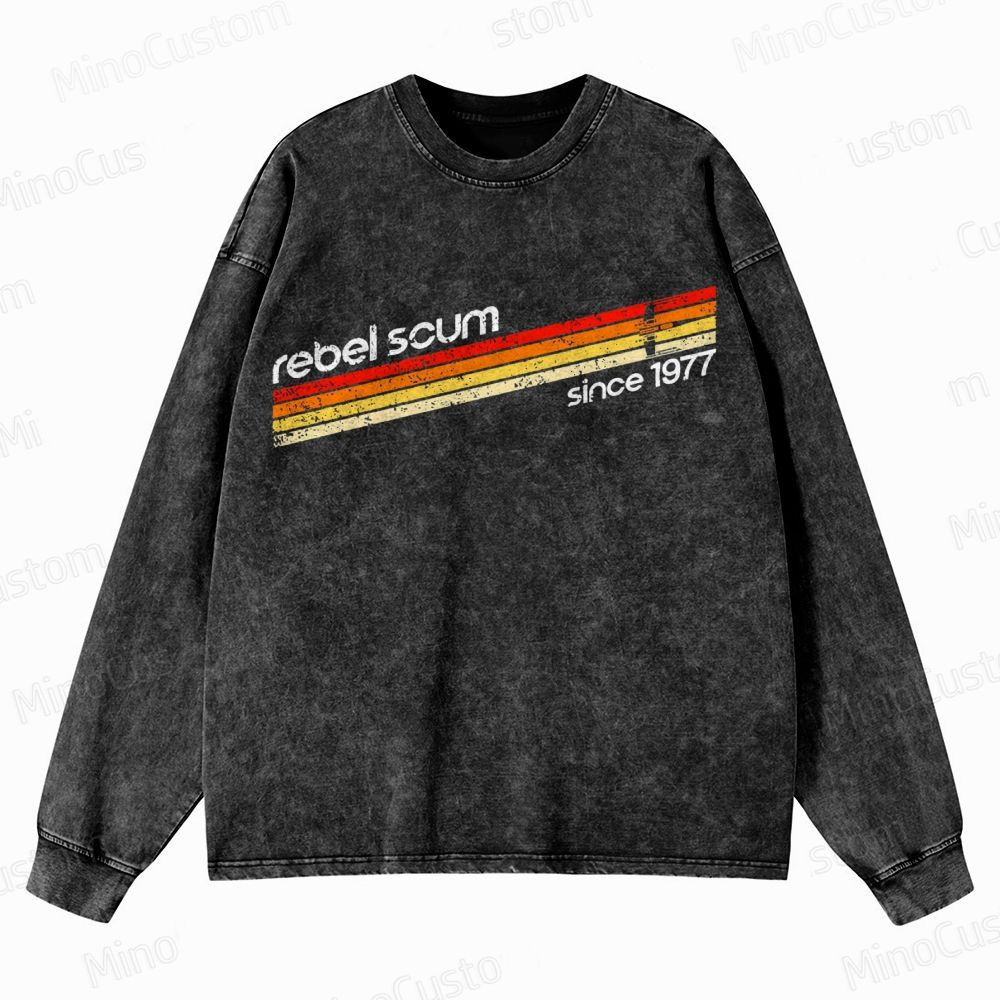 Rebel Scum 1977 Geek Crewneck Washed Sweatshirt 
