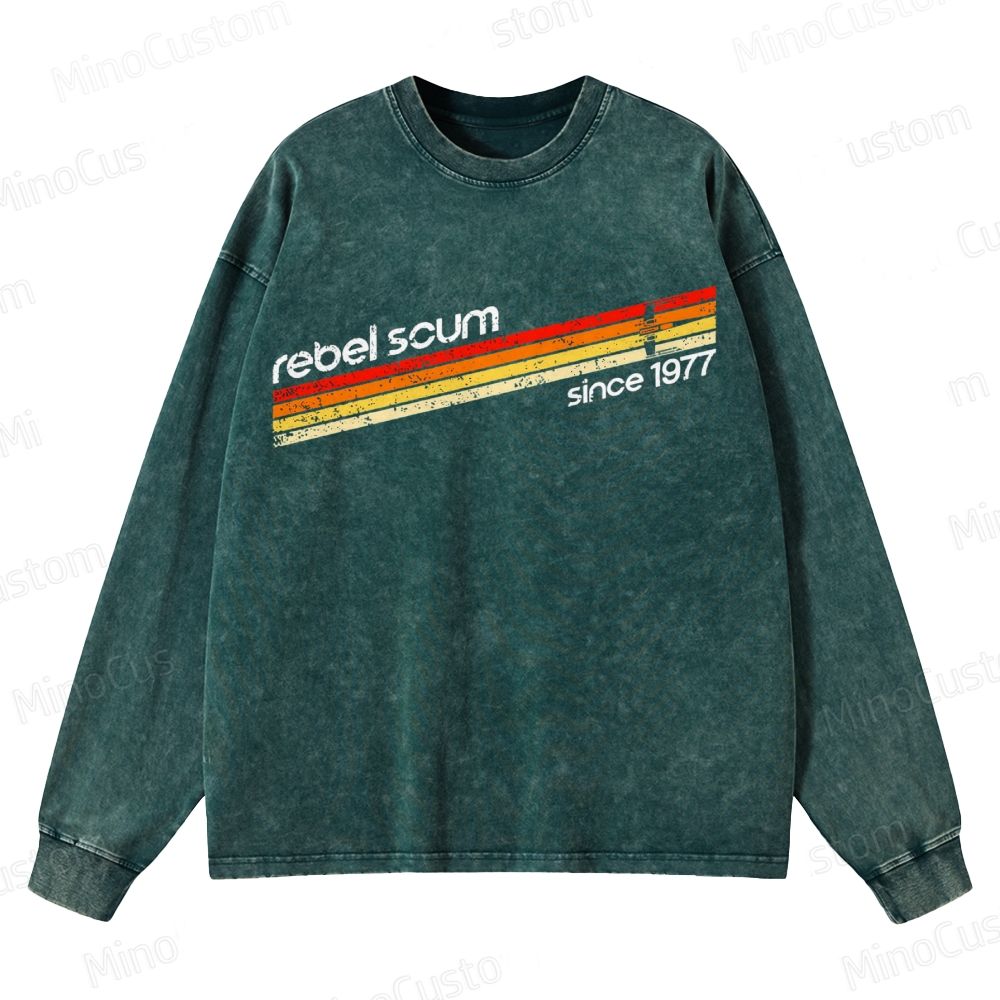 Rebel Scum 1977 Geek Crewneck Washed Sweatshirt 