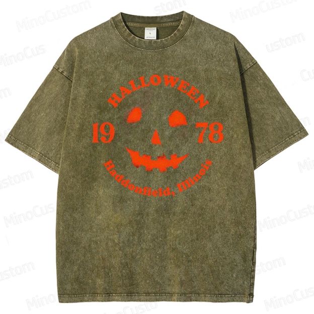 Halloween (1978) Movie Graphic Vintage Washed Slasher Horror T - shirt