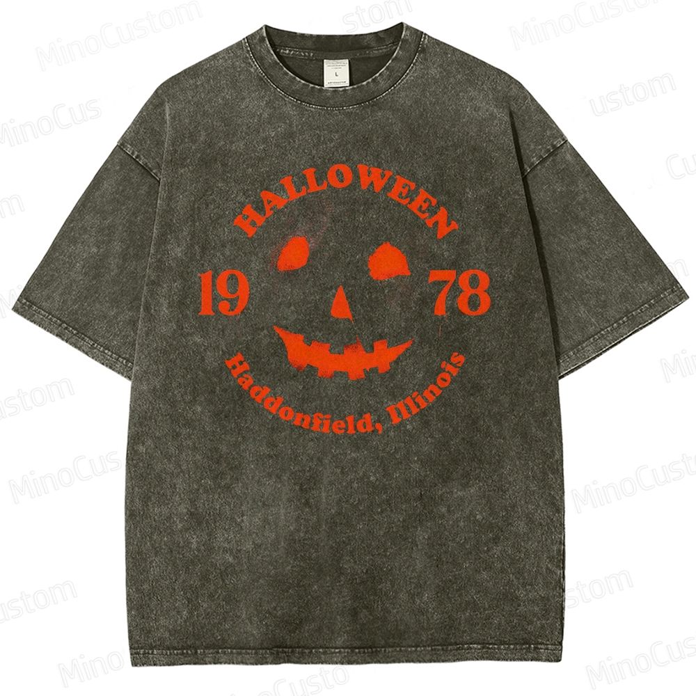 Halloween (1978) Movie Graphic Vintage Washed Slasher Horror T - shirt