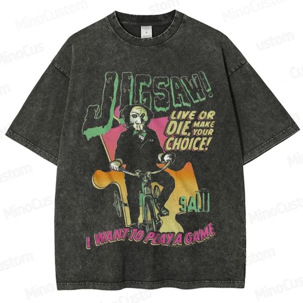 Saw Vintage Washed Horror T - shirt