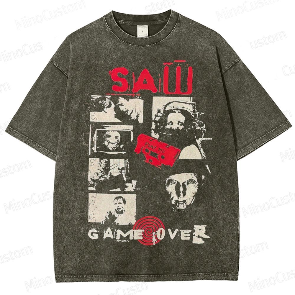 Saw Vintage Washed Horror T - shirt