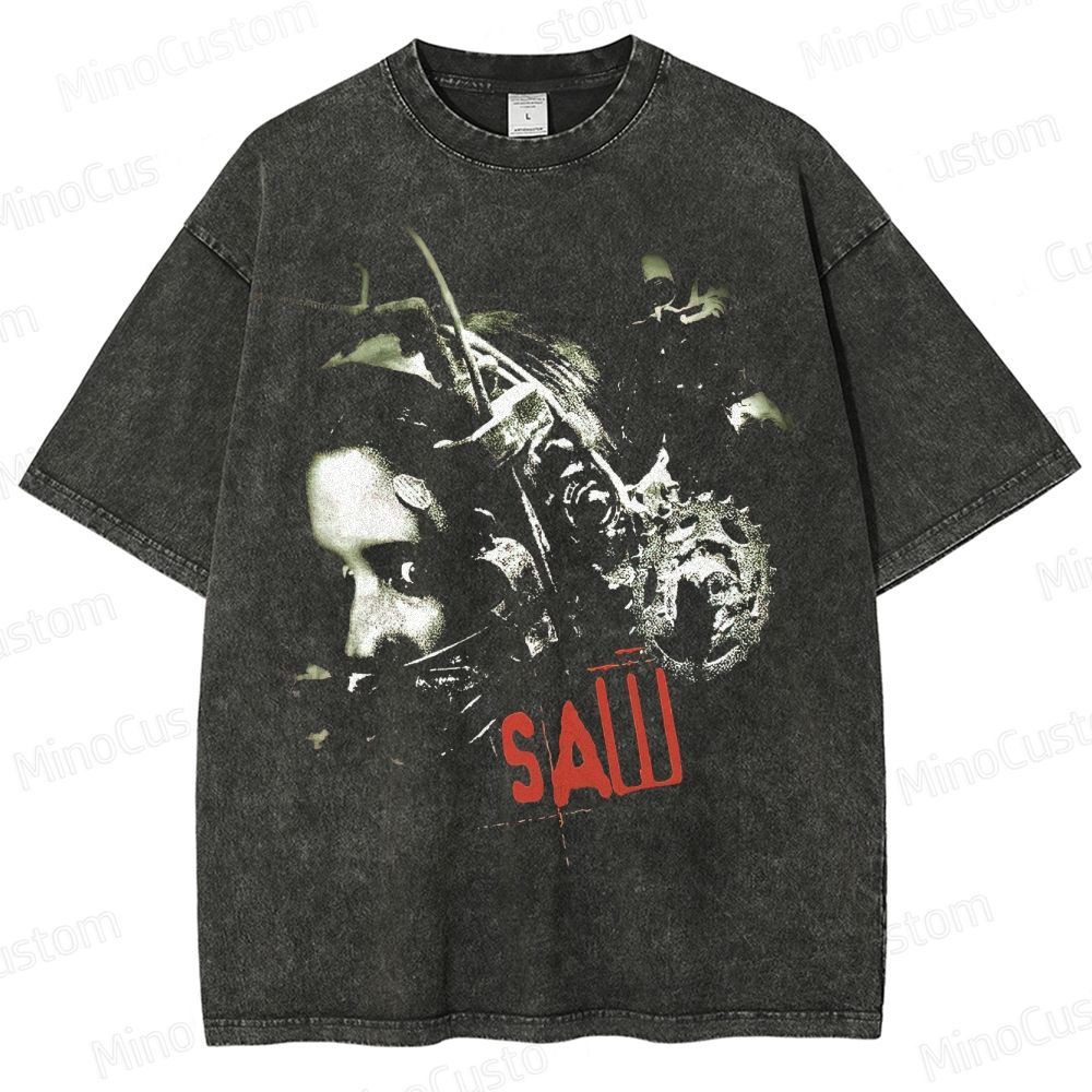 Saw Vintage Washed Horror T - shirt