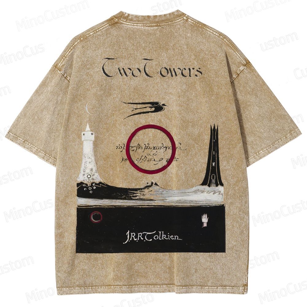 The Lord of the Rings: The Two Towers Vintage Washed Fantasy Adventure T - shirt