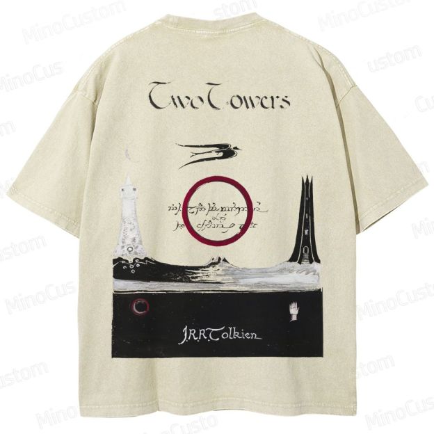 The Lord of the Rings: The Two Towers Vintage Washed Fantasy Adventure T - shirt