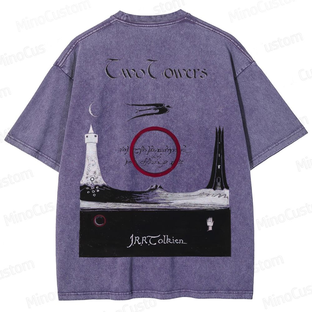 The Lord of the Rings: The Two Towers Vintage Washed Fantasy Adventure T - shirt