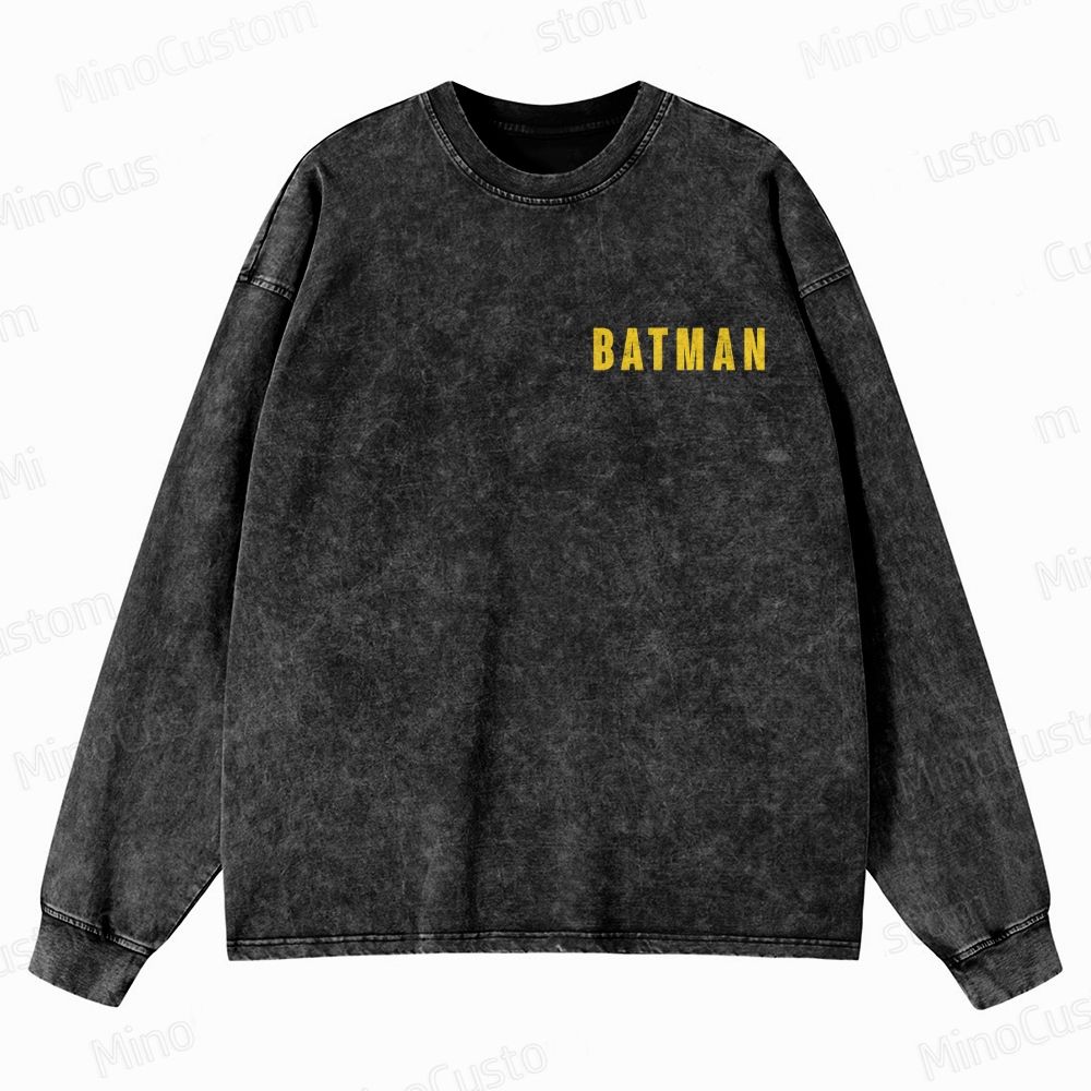 Batman Vintage Washed Superhero Action Sweatshirt