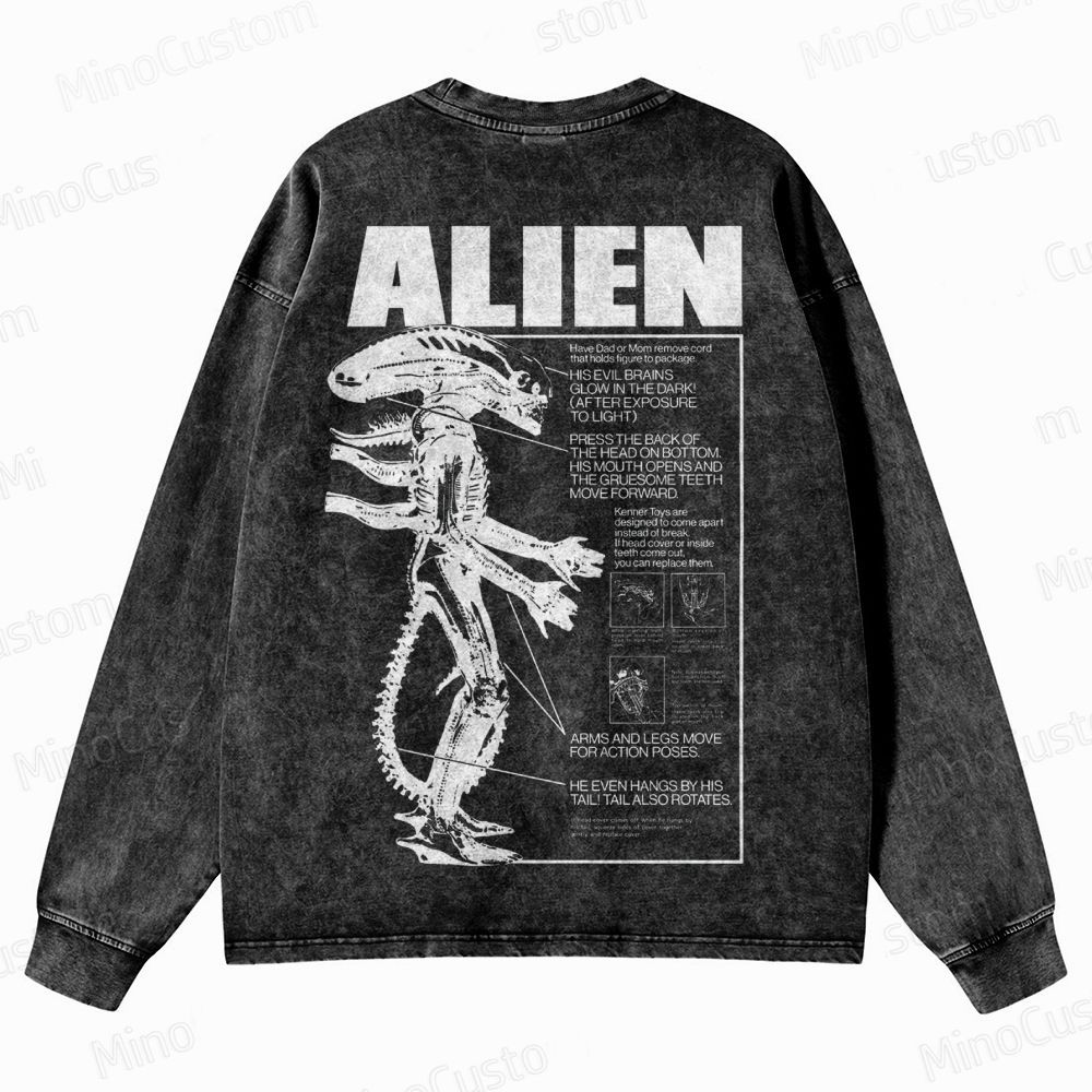 Alien Vintage Washed Sci - Fi Horror Sweatshirt
