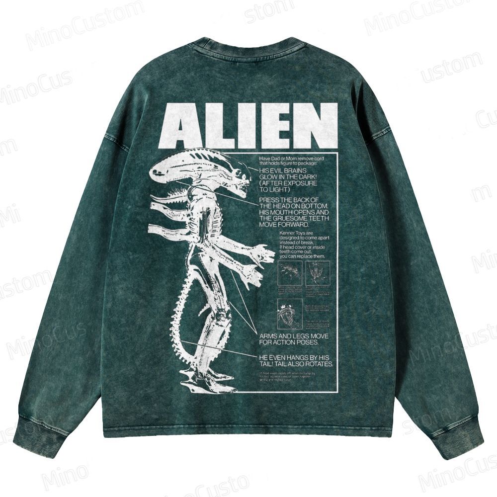 Alien Vintage Washed Sci - Fi Horror Sweatshirt