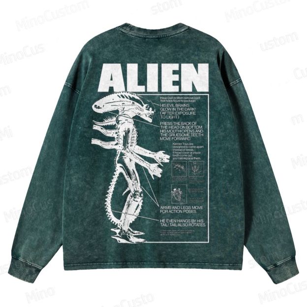 Alien Vintage Washed Sci - Fi Horror Sweatshirt