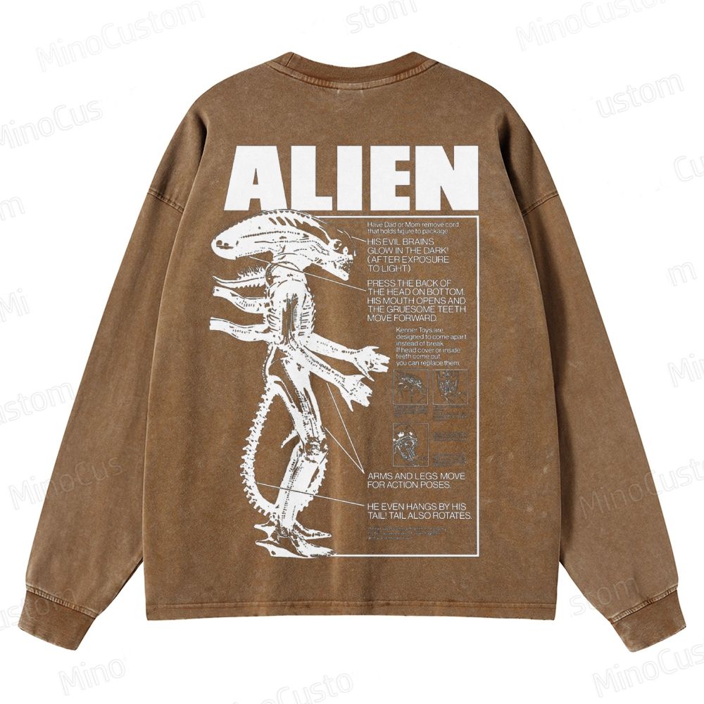 Alien Vintage Washed Sci - Fi Horror Sweatshirt