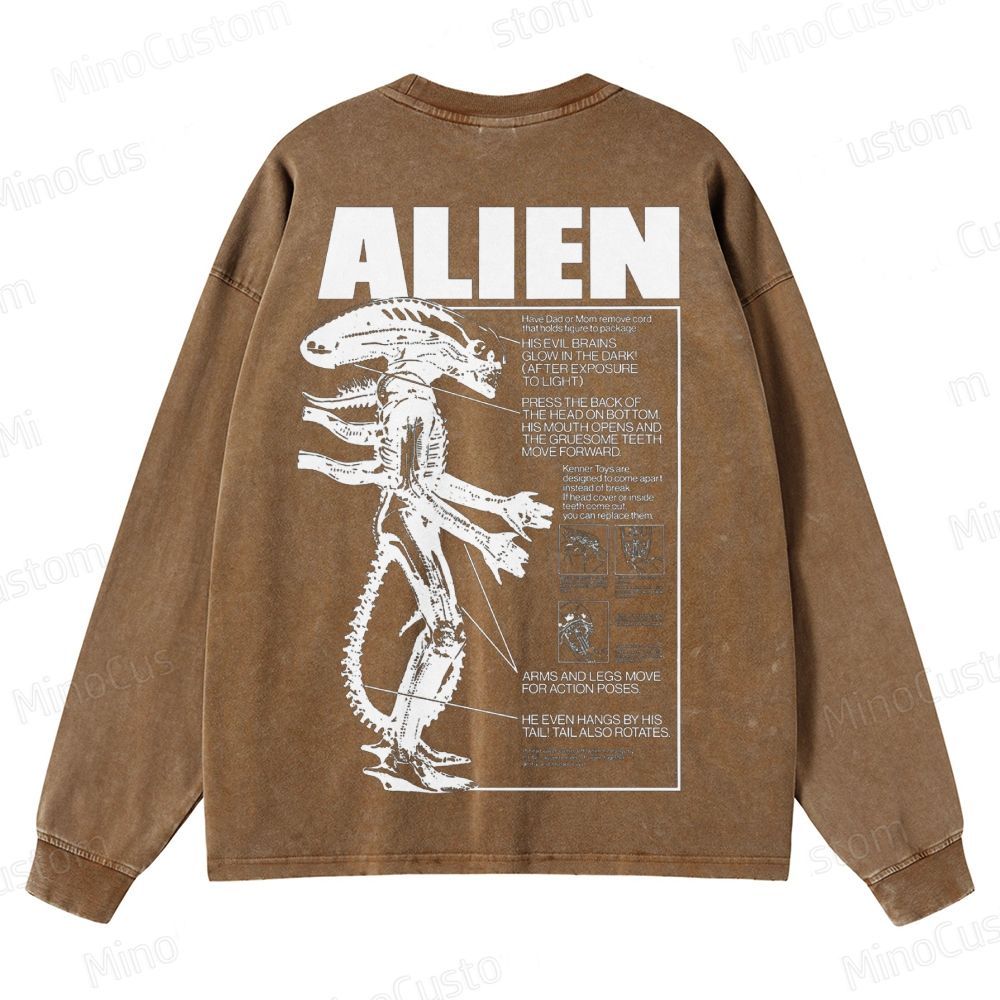Alien Vintage Washed Sci - Fi Horror Sweatshirt
