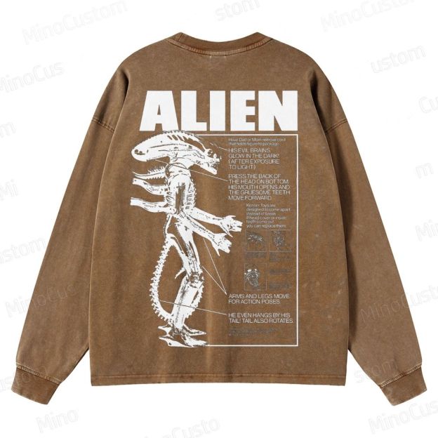 Alien Vintage Washed Sci - Fi Horror Sweatshirt