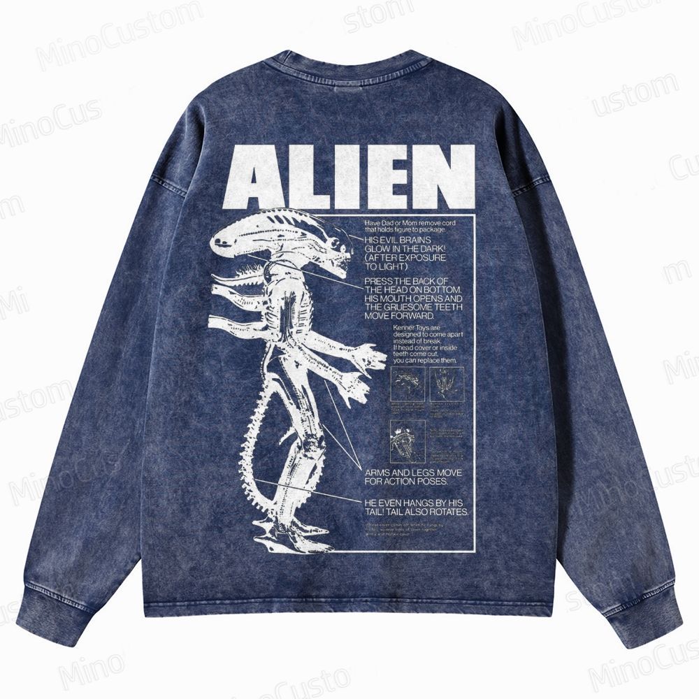 Alien Vintage Washed Sci - Fi Horror Sweatshirt