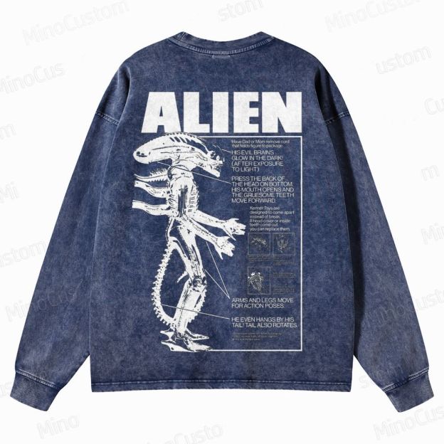 Alien Vintage Washed Sci - Fi Horror Sweatshirt