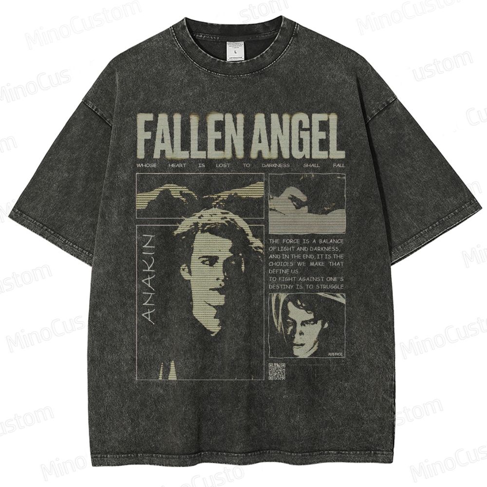 Star Wars - Inspired "Fallen Angel" Vintage Washed Sci - Fi T - shirt