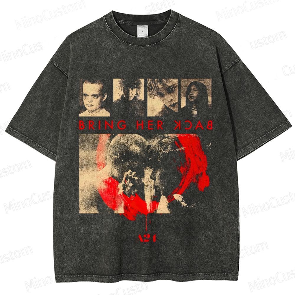 A24 Film - Inspired "Bring Her Back" Vintage Washed Thriller T - shirt