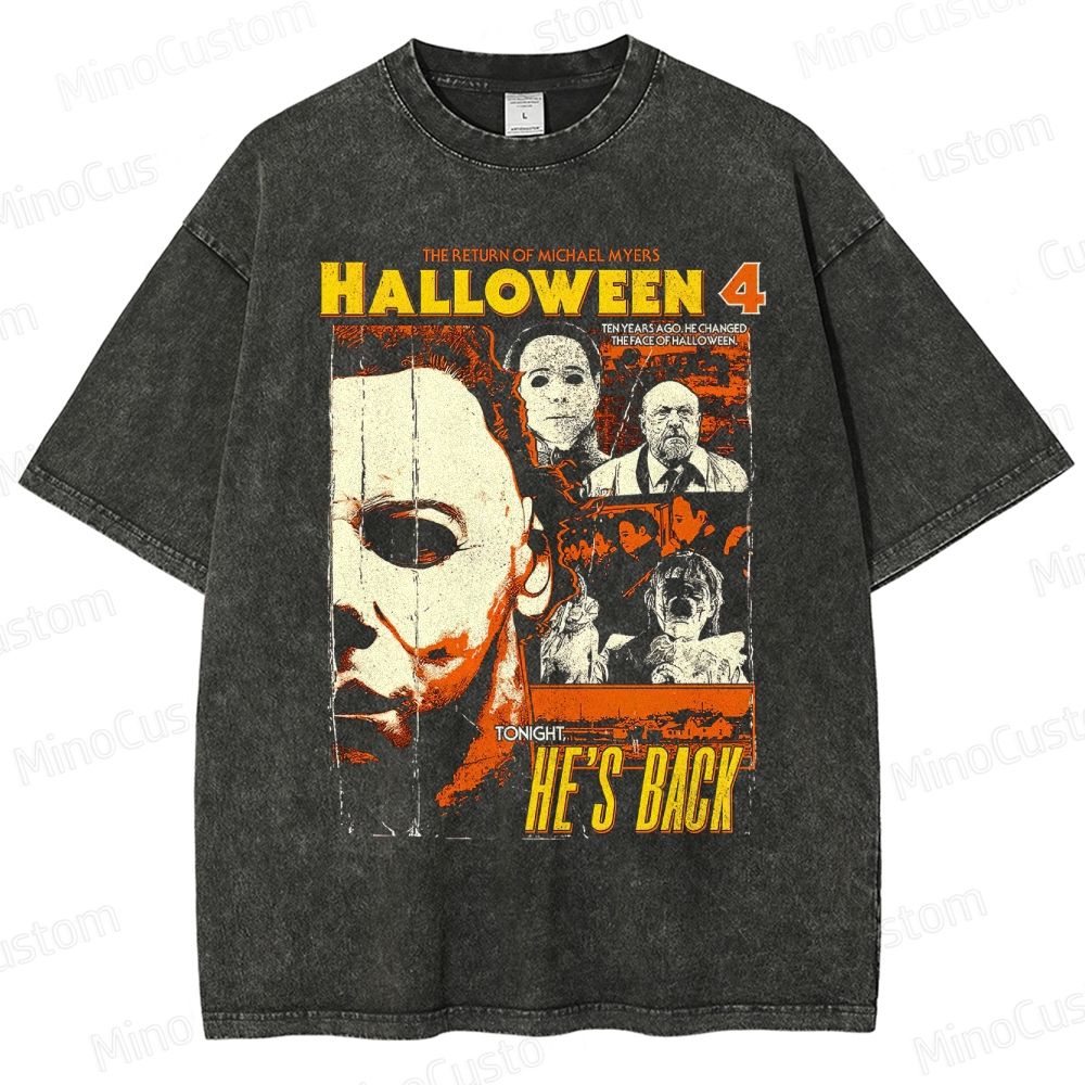 Halloween 4: The Return of Michael Myers Vintage Washed Horror T - shirt