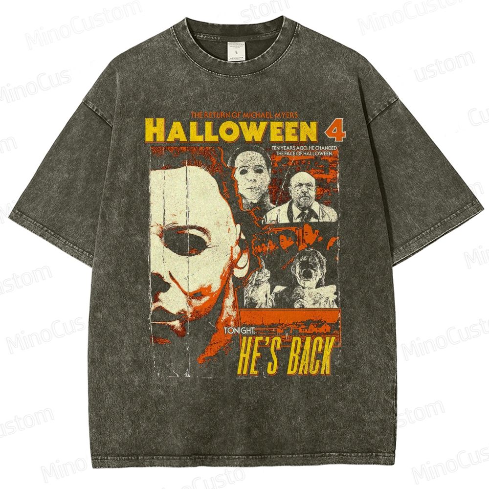 Halloween 4: The Return of Michael Myers Vintage Washed Horror T - shirt