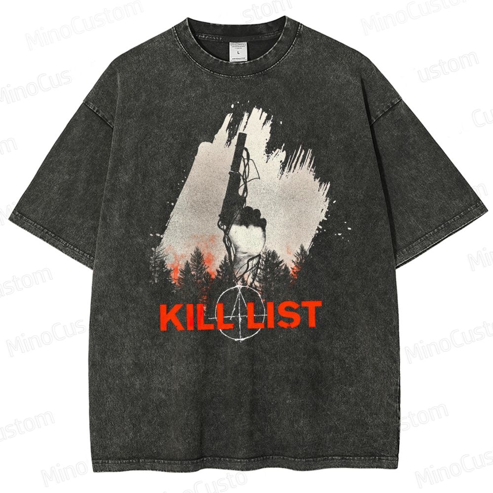Kill List Vintage Washed Horror Thriller T - shirt