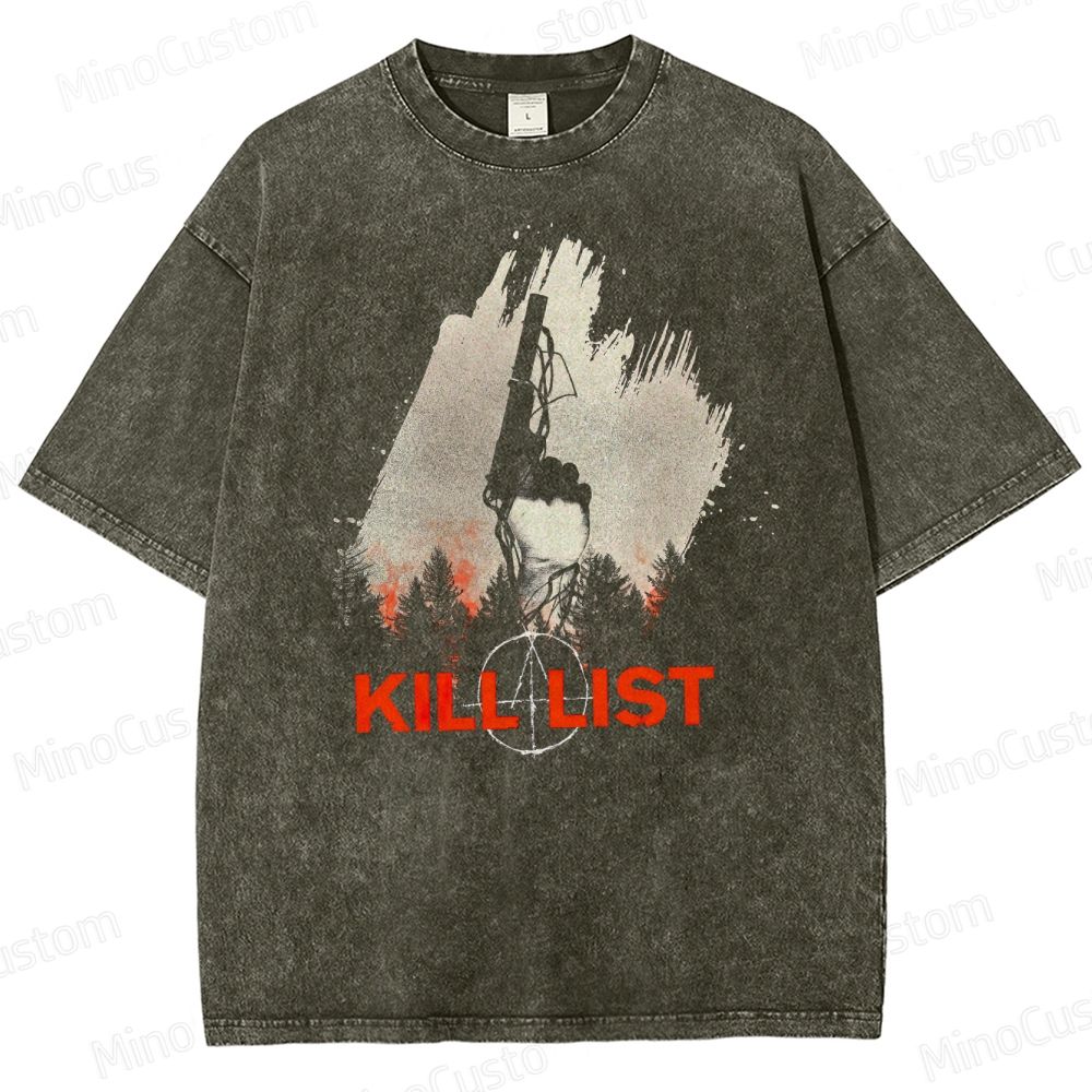Kill List Vintage Washed Horror Thriller T - shirt