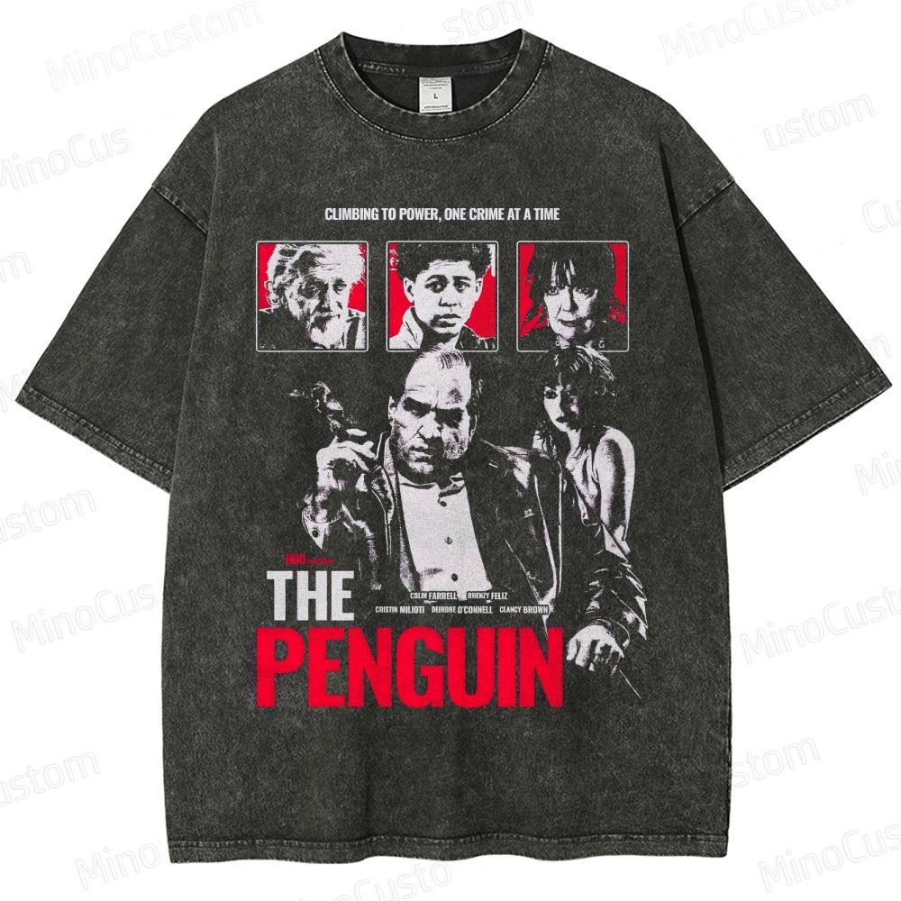 The Penguin Vintage Washed Crime Drama T - shirt