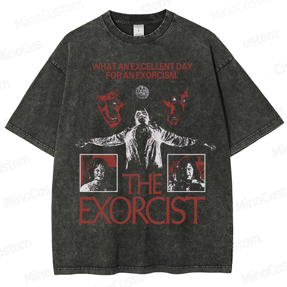 The Exorcist Vintage Washed Horror T - shirt